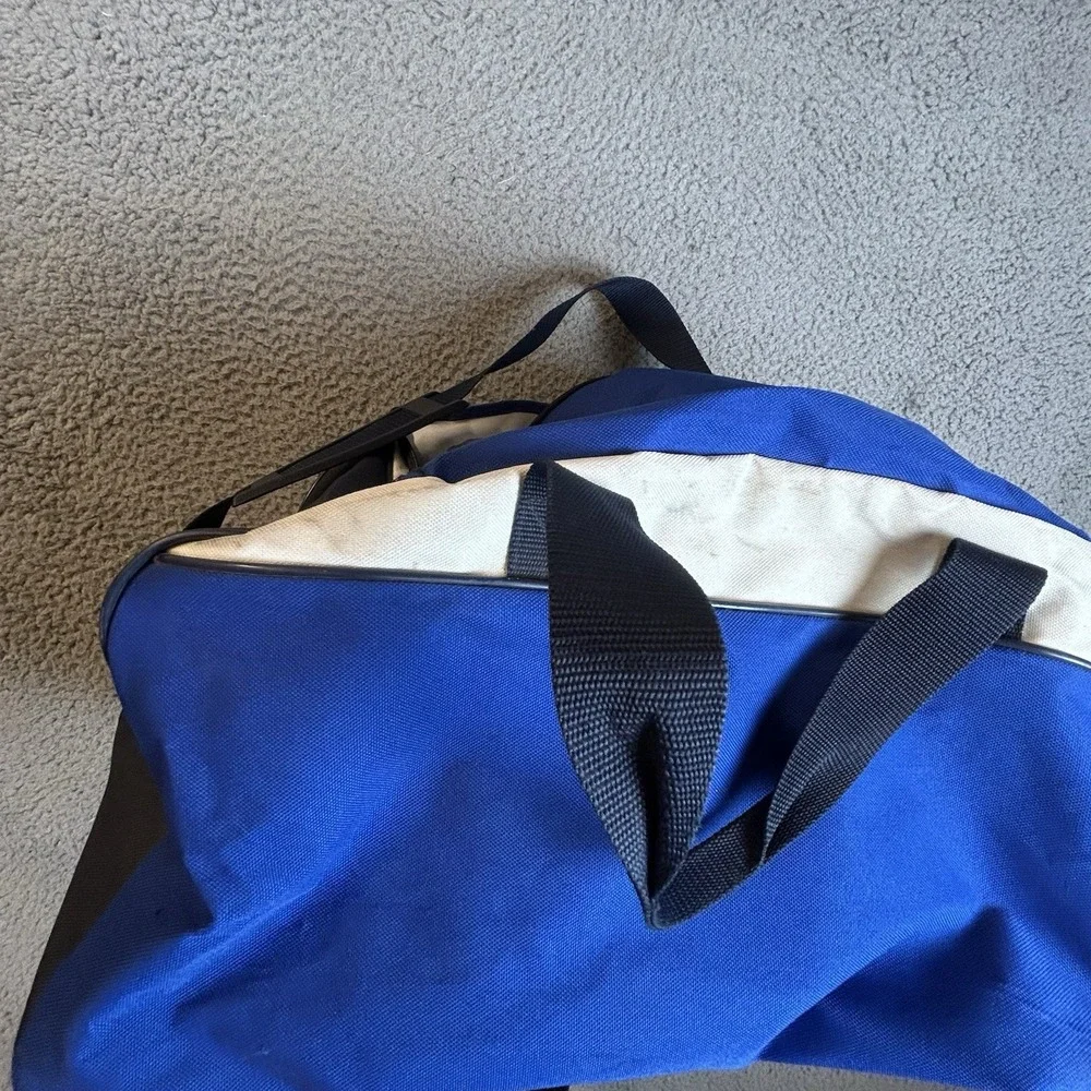VTG Polo Sport Ralph Lauren Tote Blue White Expandable Duffle Bag (read desc)
